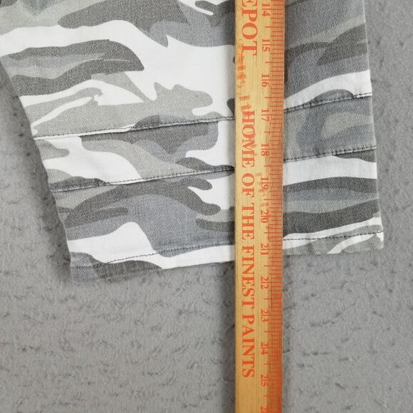 XRAY Jeans Shorts Mens 36 Gray Camo Denim Moto Biker Stretch Ribbed Five Pocket - Picture 12 of 16